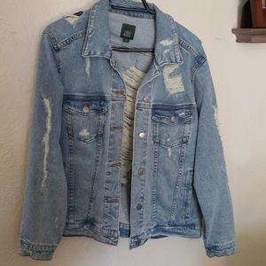 distressed jean jacket